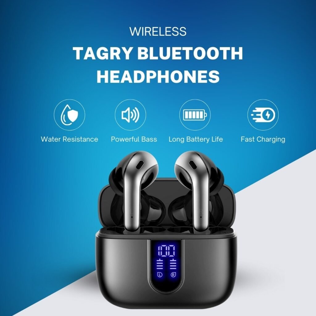 TAGRY Bluetooth Headphones True Wireless Earbuds 60H