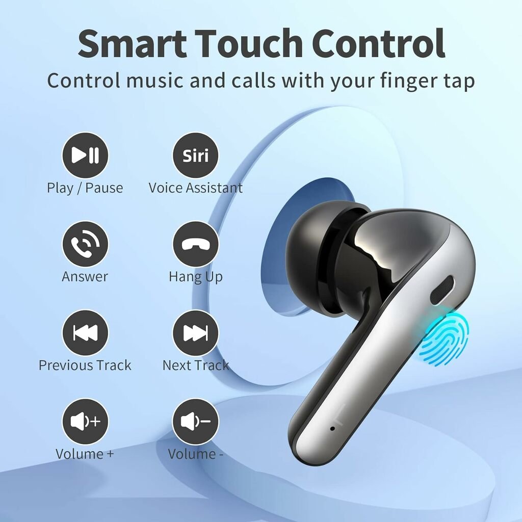 TAGRY Bluetooth Headphones True Wireless Earbuds - Smart touch control